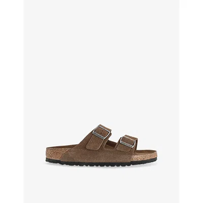 Birkenstock Womens Dark Tea Tfb Arizona Two-strap Suede Sandals Eur 38/5 Uk