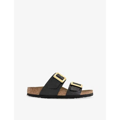 BIRKENSTOCK WOMENS GRACEFUL LIQUORICE SYDNEY TWO-STRAP LEATHER SANDALS EUR 36 / 3 UK