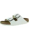 Birkenstock Womens Leather Slip On Footbed Sandals In White