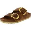Birkenstock Womens Leather Summer Slide Sandals In Brown