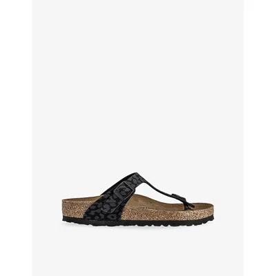 Birkenstock Womens Leo Black Toe-post Suede Sandals Eur 36 / 3 Uk In Brown