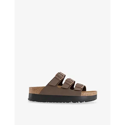 Birkenstock Womens Mocca Florida Iii Flex Platform Faux-leather Sandals