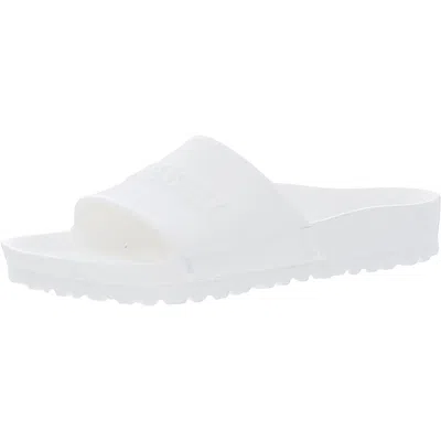 Birkenstock Womens Open Toe Slip On Slide Sandals In White