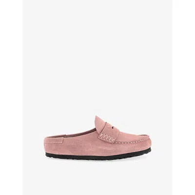 Birkenstock Naples Wrapped Suede Mules In Pink