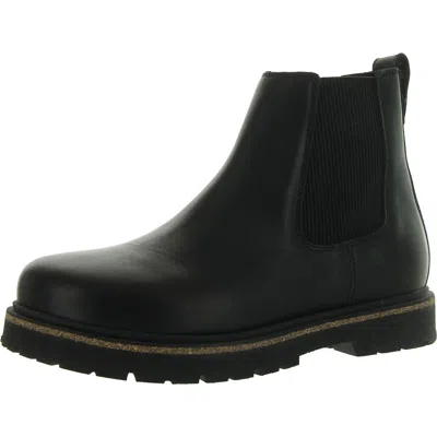 Birkenstock Highwood Natural Leather Womens Chelsea Boots In Black