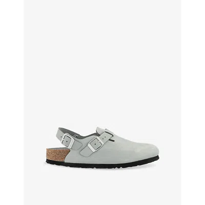 BIRKENSTOCK WOMENS PURE SAGE TOKIO LOGO-EMBOSSED SUEDE SLINGBACK CLOGS EUR 40 / 7 UK