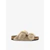 Birkenstock Womens Arizona Suede And Shearling Sandals Sandcastle Eur 37 / 4 Uk In Brown