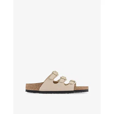 BIRKENSTOCK WOMENS SANDCASTLE BIRKO FLORIDA FAUX-LEATHER SANDALS EUR 36 / 3 UK