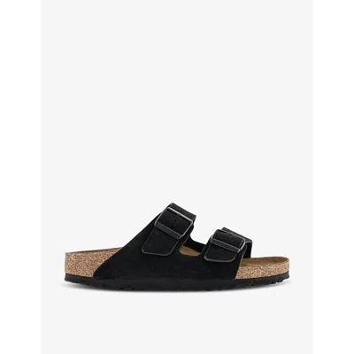 Birkenstock Arizona Suede Sandals With Buckled-straps In Black