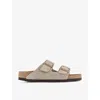 Birkenstock Arizona Narrow Fit Leather Suede Footbed Sandal In Suede Taupe