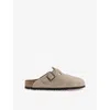 Birkenstock Womens Boston Regular-fit Suede Clogs Suede Taupe Eur 37 / 4 Uk