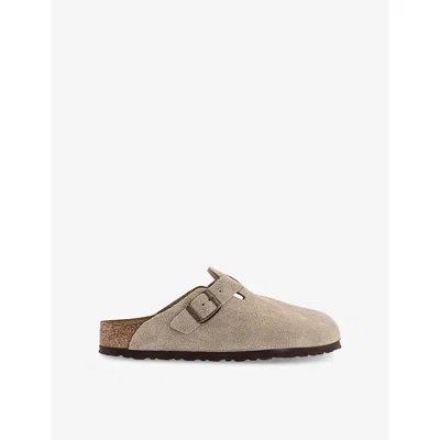 Birkenstock Womens Boston Regular-fit Suede Clogs Suede Taupe Eur 37 / 4 Uk