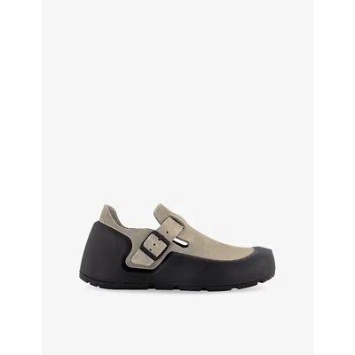 Birkenstock Womens  Reykjavik Round-toe Nubuck-leather Shoes In Taupe