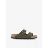 Birkenstock Womens  Arizona Two-strap Suede Sandals In Thyme Suede