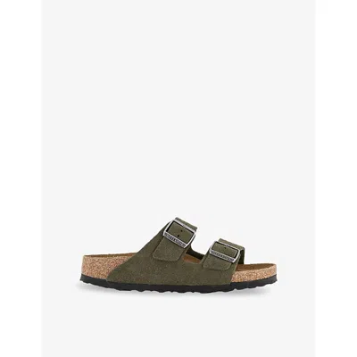 Birkenstock Womens  Arizona Two-strap Suede Sandals In Thyme Suede