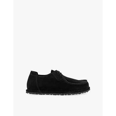Birkenstock Womens Black Utti Lace Suede Moccasins Eur 37 / 4 Uk