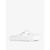 BIRKENSTOCK BIRKENSTOCK WOMEN'S WHITE BOSTON EVA LOGO-EMBOSSED WOVEN CLOGS