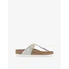 Birkenstock Gizeh Leather Sandal In White Suede