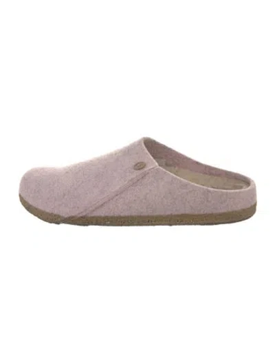 Pre-owned Birkenstock Wool Fur Trim Mules In Pink