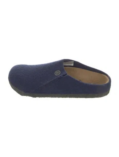 Pre-owned Birkenstock Wool Mules In Blue