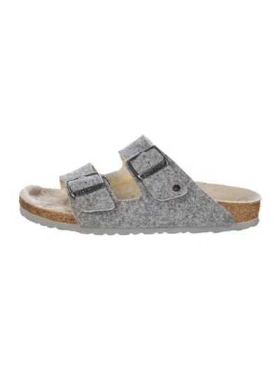 Pre-owned Birkenstock Wool Slides In Gray