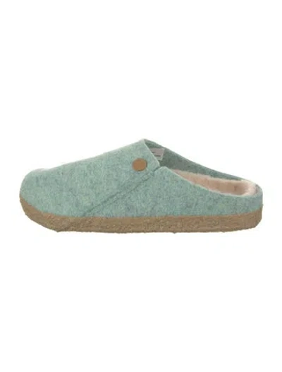 Pre-owned Birkenstock Wool Slippers In Green