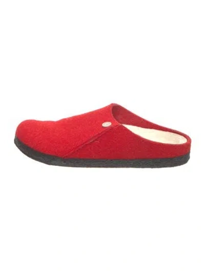 Pre-owned Birkenstock Wool Slippers In Red