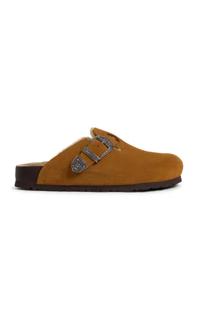 Birkenstock X Etro Boston Shearling Mules In Brown