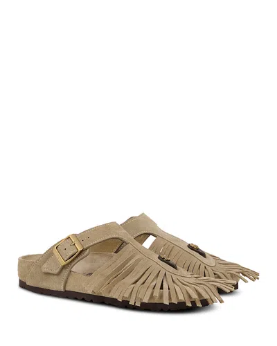 Birkenstock X Etro Women's Gizeh Long Fringe Suede Flats In Green
