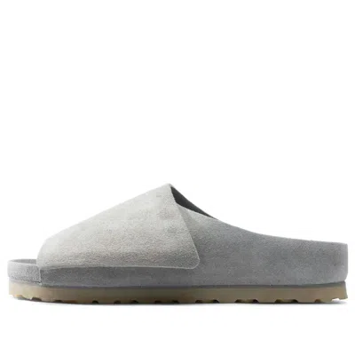 Birkenstock X Fear Of God Los Feliz Suede Leather Narrow Fit Sandals 'cement' In Gray