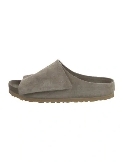 Pre-owned Birkenstock X Fear Of God Los Feliz Suede Slides In Neutral