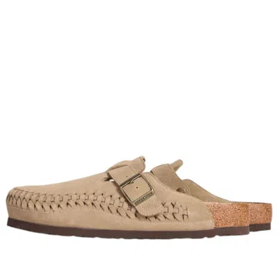 Birkenstock X Kith Boston Braided Suede 'taupe' In Brown