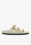 Birkenstock Triple Buckle Open Toe Flat Sole Sandals