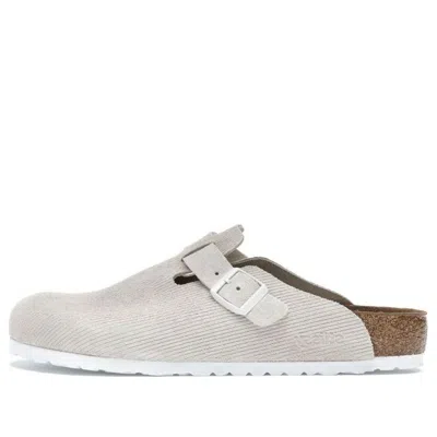 Birkenstock X Stssy Boston Suede Embossed 'bone' In Neutral