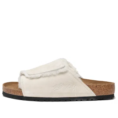 Birkenstock X Stussy Solana Shearling Slide 'bone'