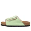 Birkenstock X Stussy Solana Shearling Slide 'washed Green' In Brown