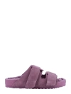 Birkenstock X Tekla Uji Shearling-lined Suede Sandals In Pink
