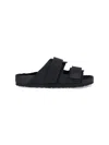 Birkenstock X Tekla Uji Shearling-lined Suede Sandals In Gray