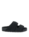 Birkenstock X Tekla Woman Sandals Black Size 7 Leather, Shearling In Black