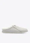Birkenstock Zermatt Premium Suede Slippers In White