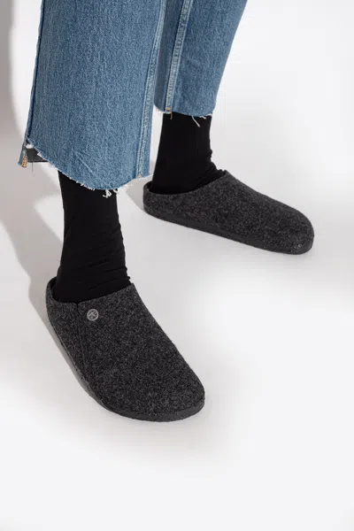 Birkenstock ‘zermatt Rivet' Felt Slides In Grey
