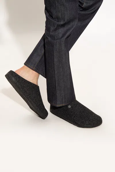 Birkenstock ‘zermatt Rivet' Felt Slides In Grey