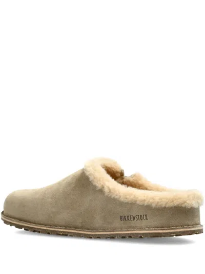 Birkenstock Zermatt Shearling Trim Sandals In Neutral