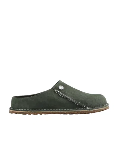 Birkenstock Zermatt Suede Clogs In Green