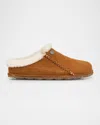 Birkenstock Zermatt Premium Shearling Suede Womens Clogs In Mink
