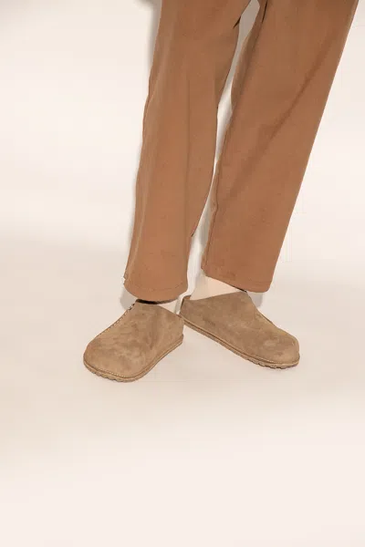Birkenstock ‘zermatt Suede' Slides In Beige