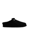 Birkenstock Zermatt Suede Slides In Black