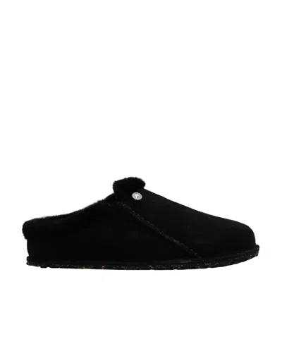 Birkenstock Zermatt Suede Slides In Black