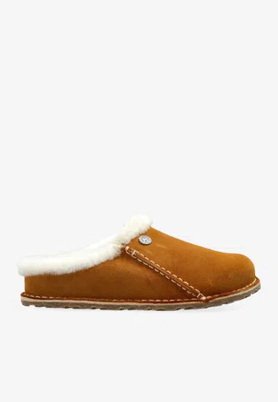 Birkenstock Zermatt Suede Slippers In Brown