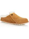 Birkenstock Zermatt Womens Faux Fur Leather Slide Slippers In Leather Brown